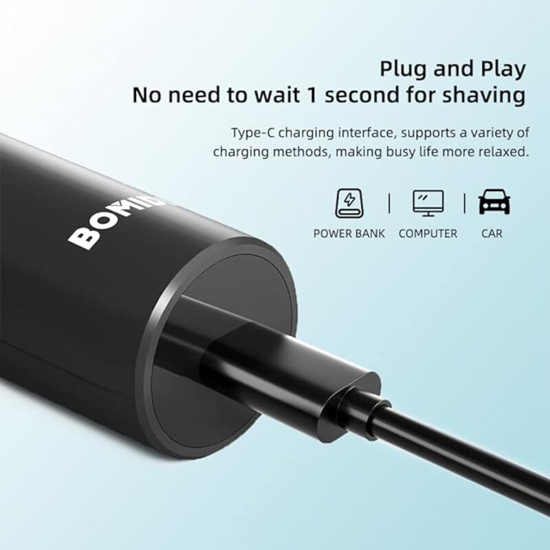 Bomidi M7 Electric Shaver Triple Floating Blades Wet  Dry Low Noise Shaver Quick Release Anti Pinch